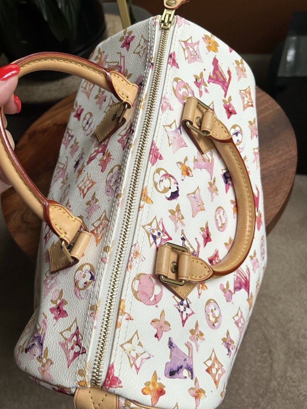 LOUIS VUITTON Watercolor Aquarelle Speedy Bag 30, White - Picture 13 of 16